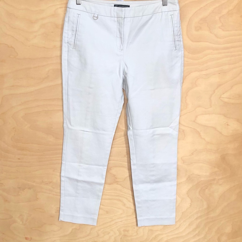 Adrianna Papell Beige Capri Pants Workwear Cotton 24.5 inseam Womens Sz 8.